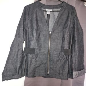 Fashion Bug Dark Gray Zip-Front Blazer Jacket